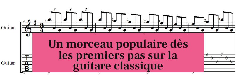 Un morceau populaire dès les premiers pas sur la guitare classique