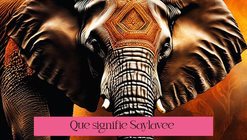 Que signifie "Saylavee" ?