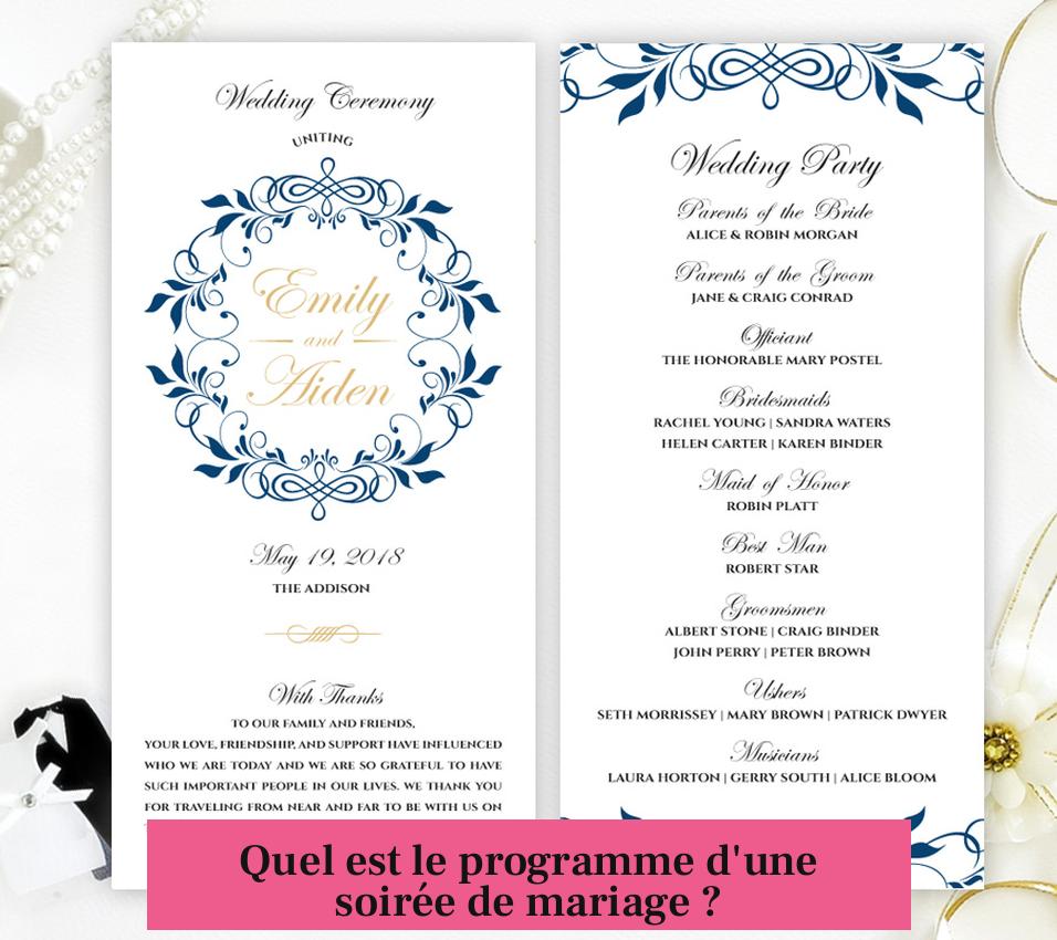 Quel est le programme d'une soirée de mariage ?