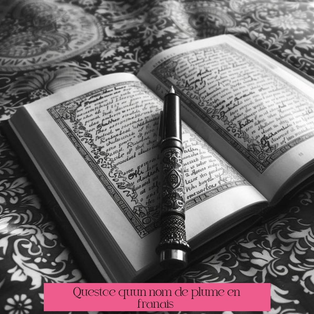 Qu'est-ce qu'un nom de plume en français ?