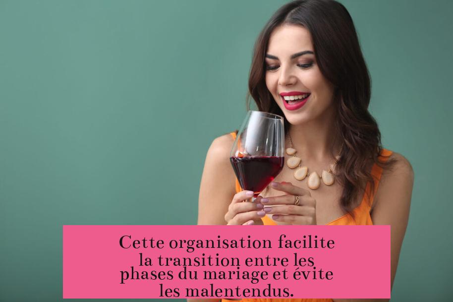 Cette organisation facilite la transition entre les phases du mariage et évite les malentendus.