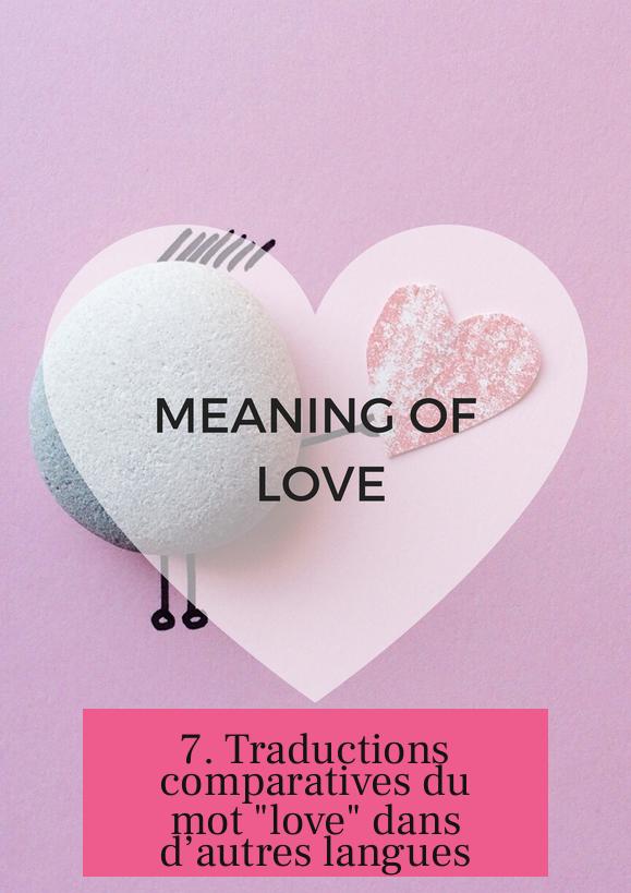 7. Traductions comparatives du mot "love" dans d’autres langues