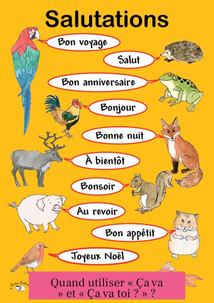 Quand utiliser « Ça va » et « Ça va toi ? » ?