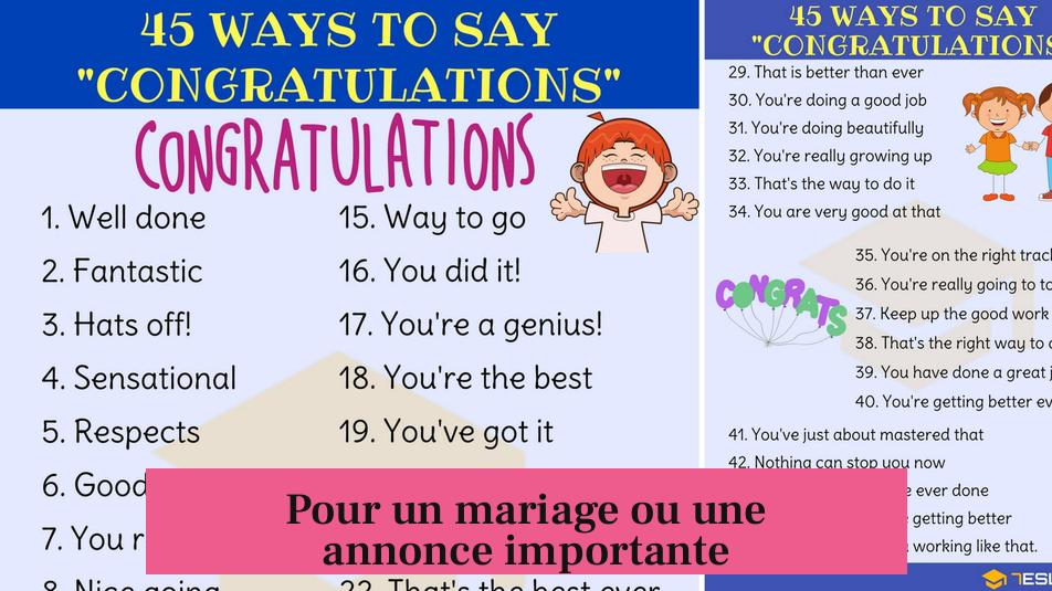 Pour un mariage ou une annonce importante