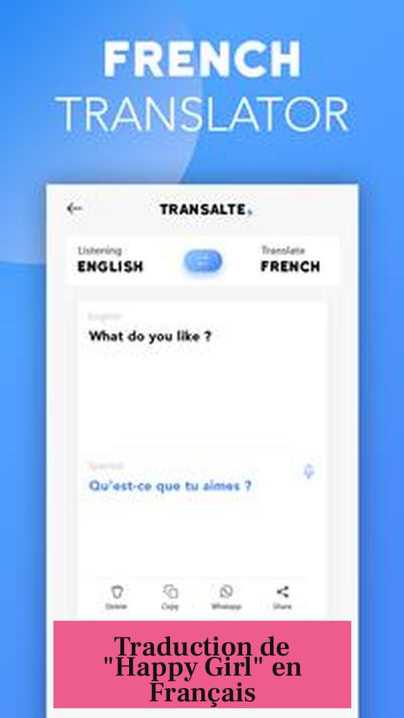 Traduction de "Happy Girl" en Français