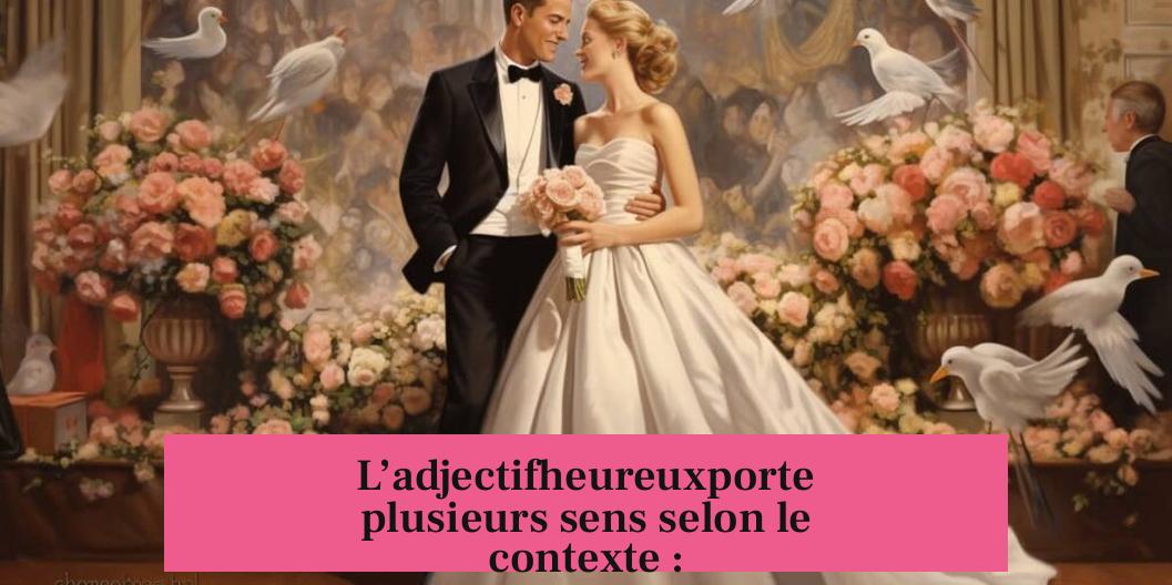 L’adjectifheureuxporte plusieurs sens selon le contexte :