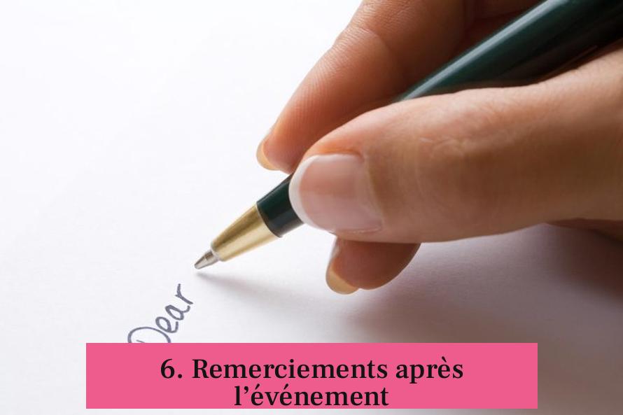 6. Remerciements après l’événement