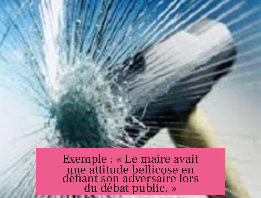 Exemple : « Le maire avait une attitude bellicose en défiant son adversaire lors du débat public. »