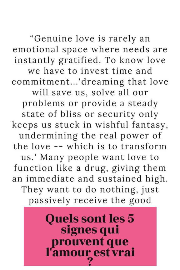 Quels sont les 5 signes qui prouvent que l'amour est vrai ?