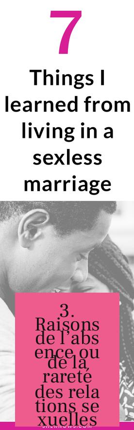 3. Raisons de l’absence ou de la rareté des relations sexuelles