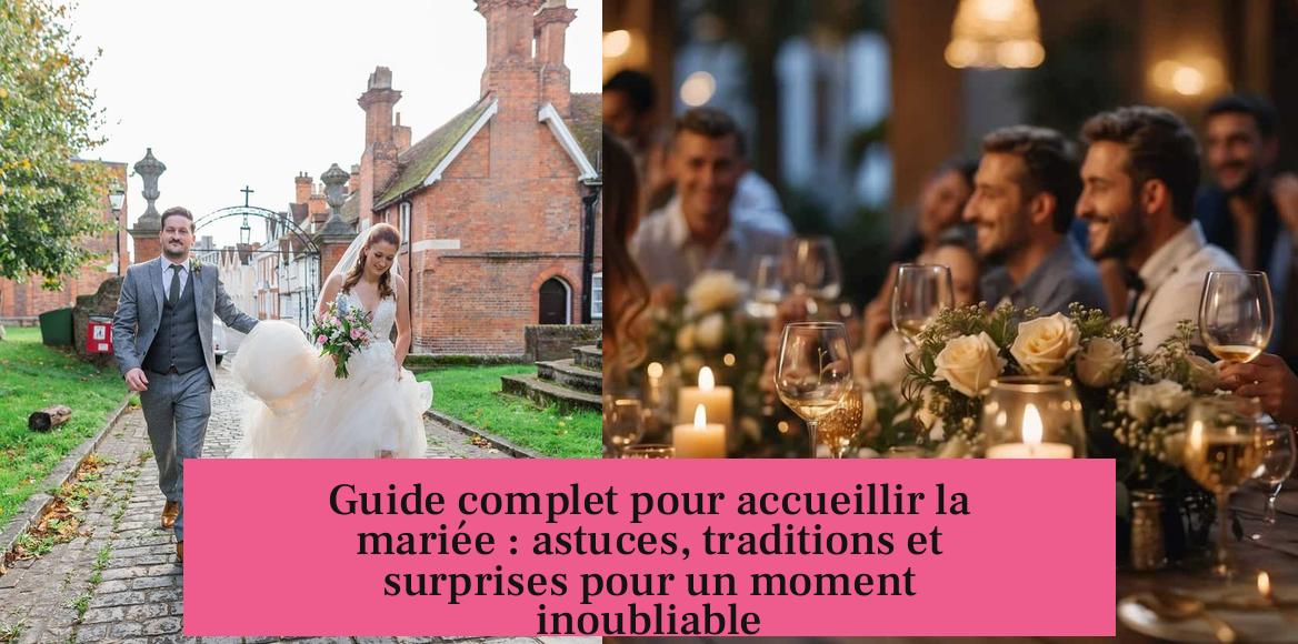 Guide complet pour accueillir la mariée : astuces, traditions et surprises pour un moment inoubliable