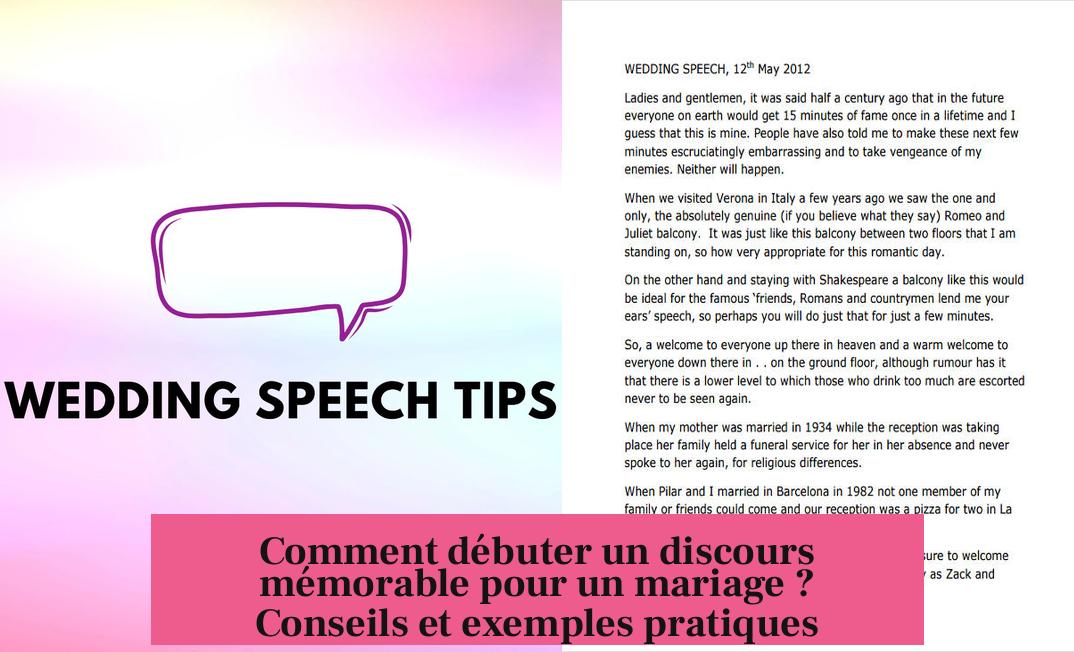 Comment débuter un discours mémorable pour un mariage ? Conseils et exemples pratiques