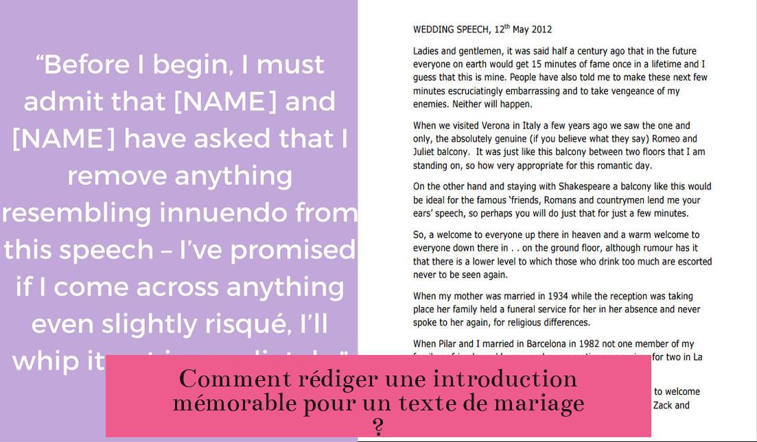 Comment rédiger une introduction mémorable pour un texte de mariage ?