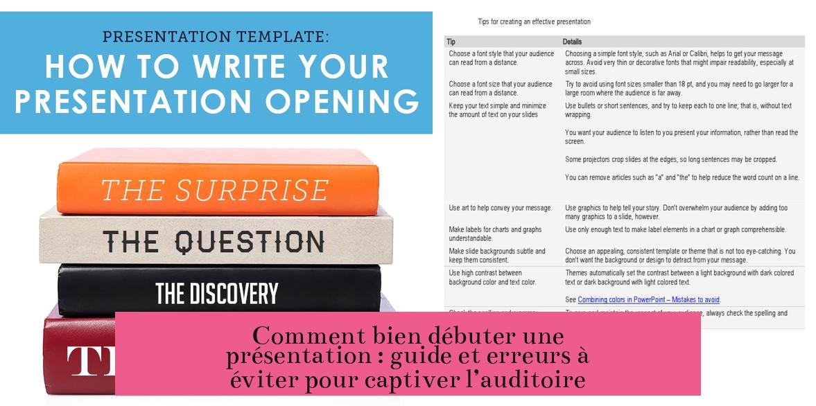 Comment bien débuter une présentation : guide et erreurs à éviter pour captiver l’auditoire