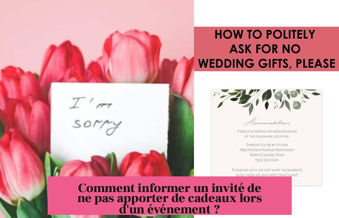 Comment informer un invité de ne pas apporter de cadeaux lors d'un événement ?