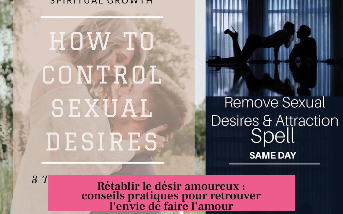 Rétablir le désir amoureux : conseils pratiques pour retrouver l'envie de faire l'amour