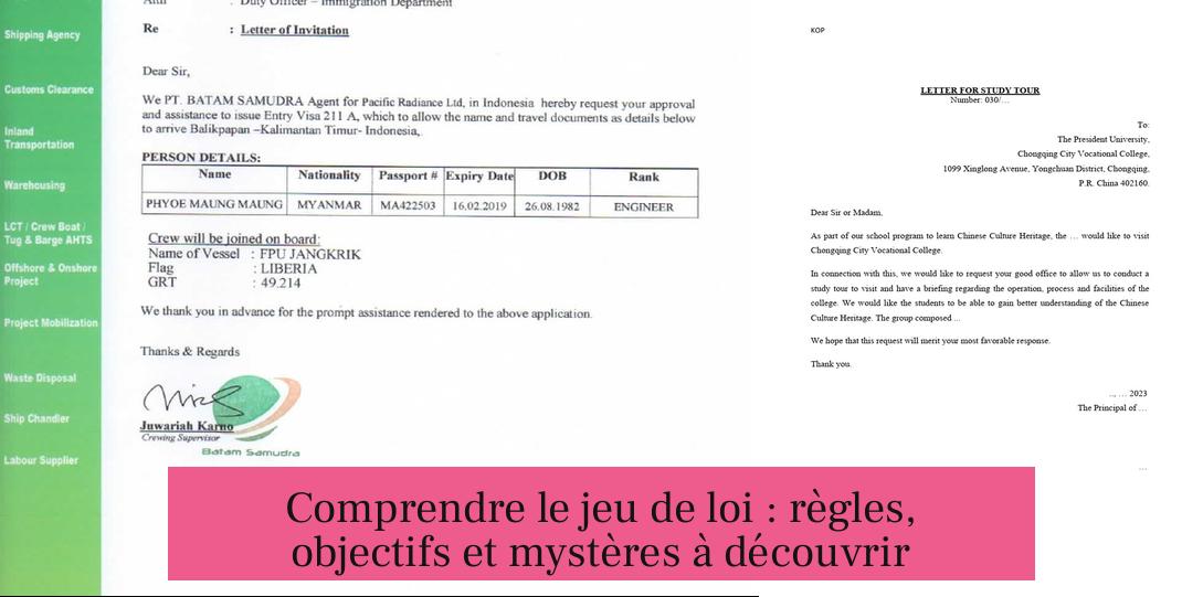 Comprendre le jeu de loi : règles, objectifs et mystères à découvrir