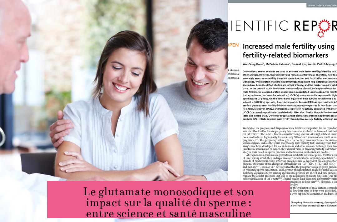 Le glutamate monosodique et son impact sur la qualité du sperme : entre science et santé masculine