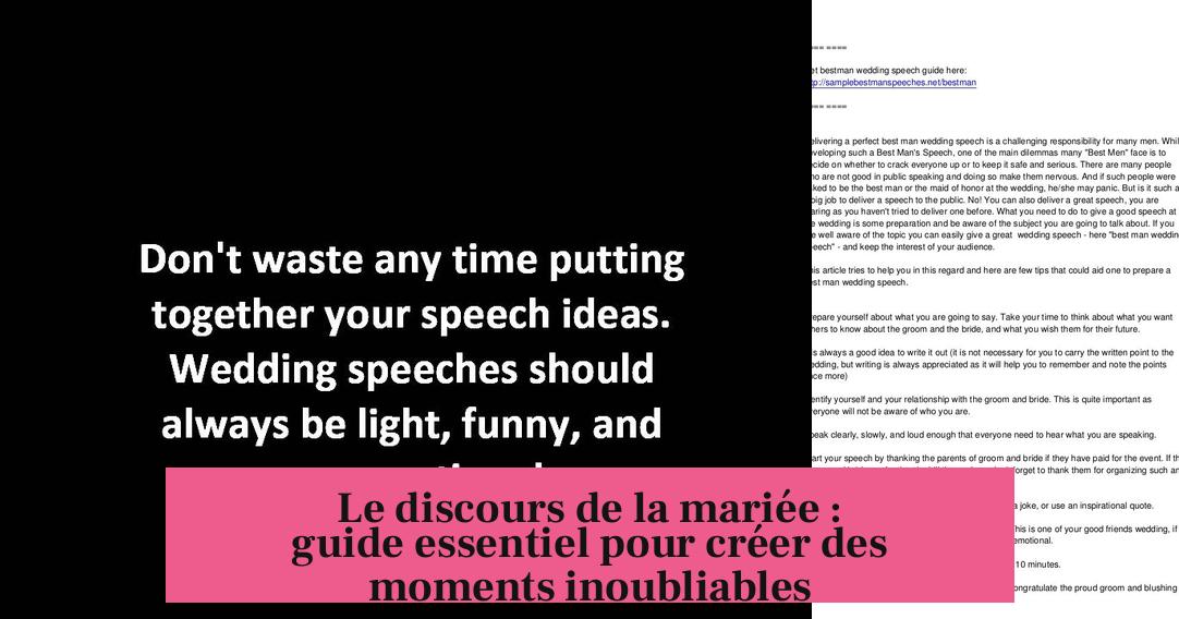 Le discours de la mariée : guide essentiel pour créer des moments inoubliables