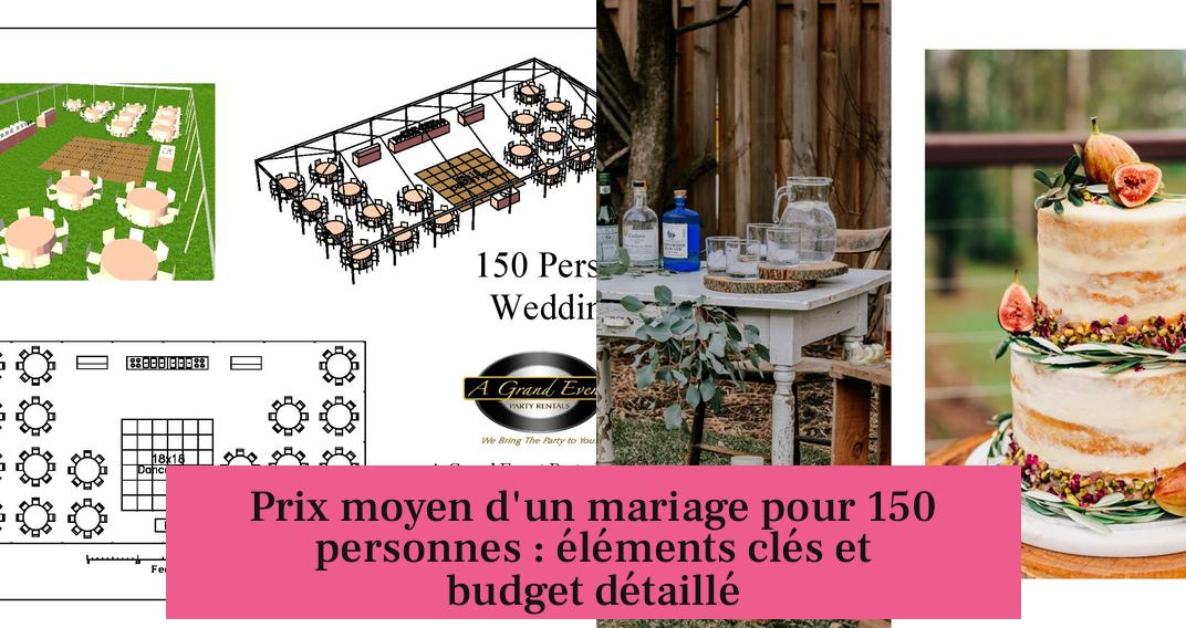 Prix moyen d'un mariage pour 150 personnes : éléments clés et budget détaillé