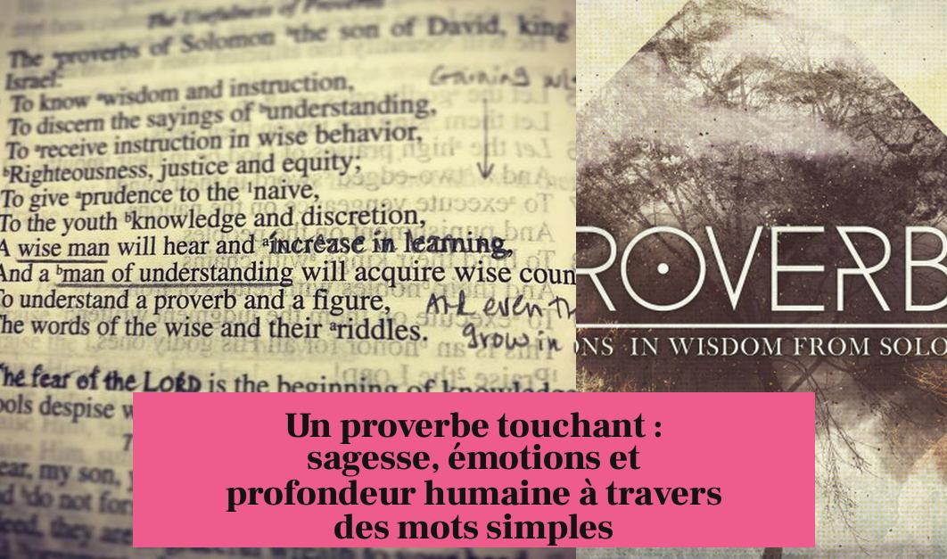 Un proverbe touchant : sagesse, émotions et profondeur humaine à travers des mots simples
