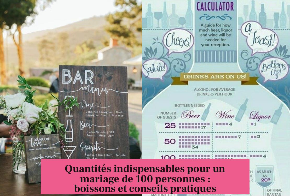 Quantités indispensables pour un mariage de 100 personnes : boissons et conseils pratiques