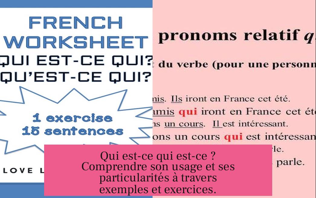Qui est-ce qui est-ce ? Comprendre son usage et ses particularités à travers exemples et exercices.