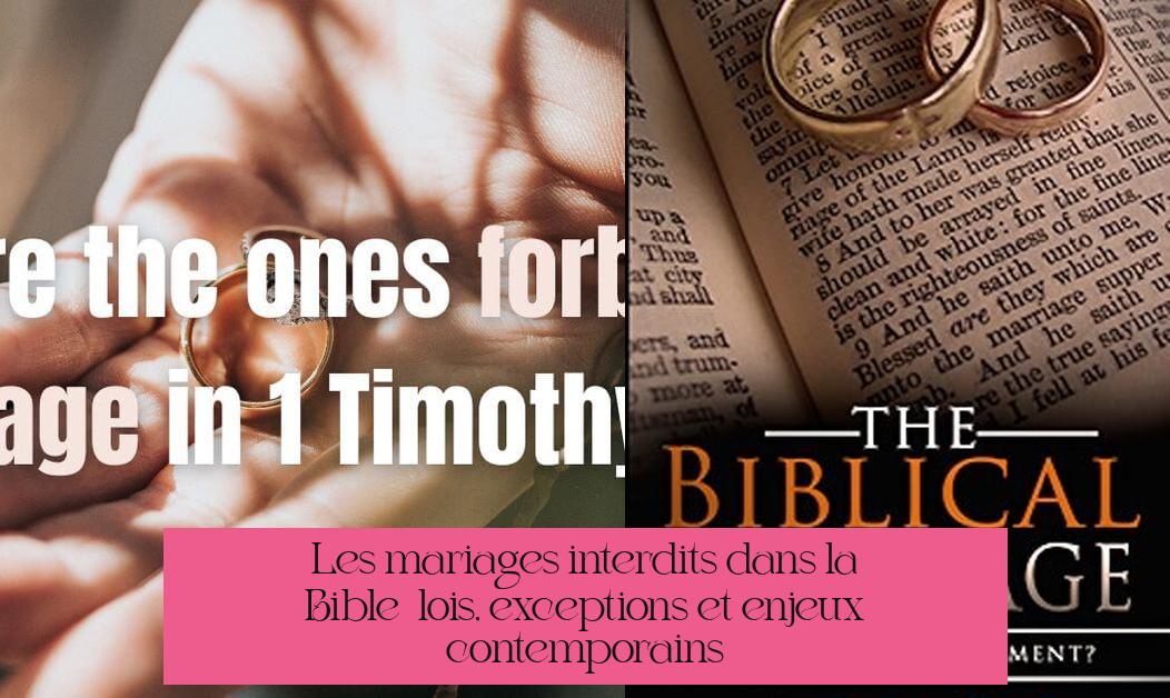 Les mariages interdits dans la Bible : lois, exceptions et enjeux contemporains