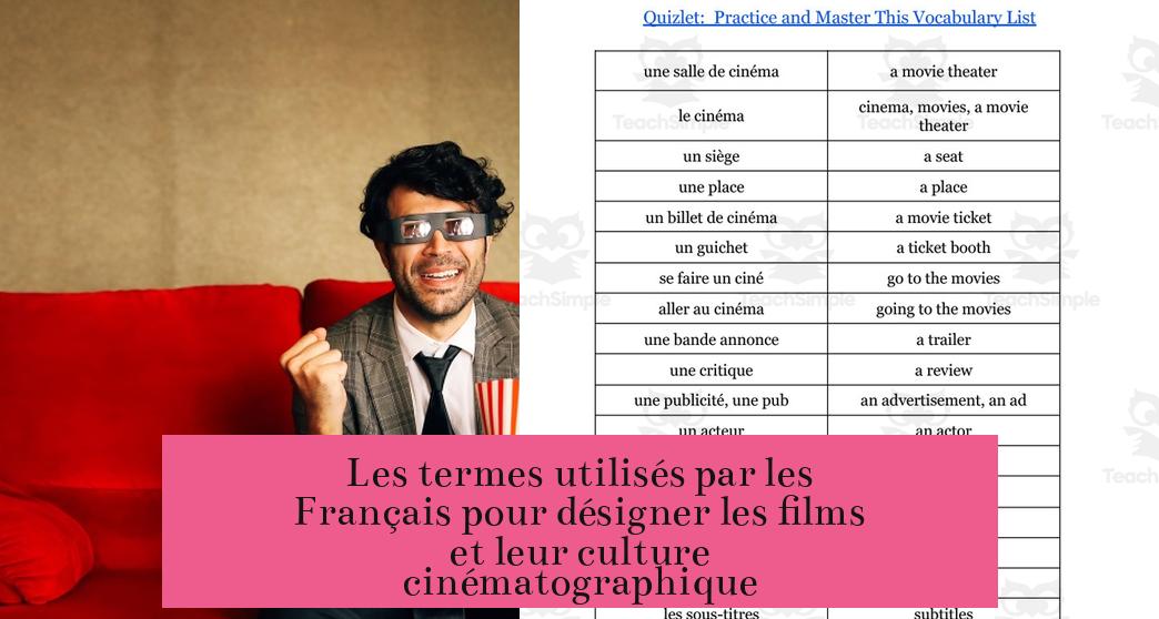 Les termes utilisés par les Français pour désigner les films et leur culture cinématographique