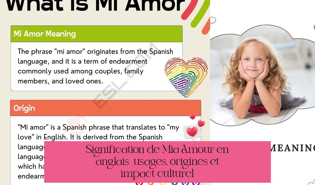 Signification de "Mia Amour" en anglais : usages, origines et impact culturel