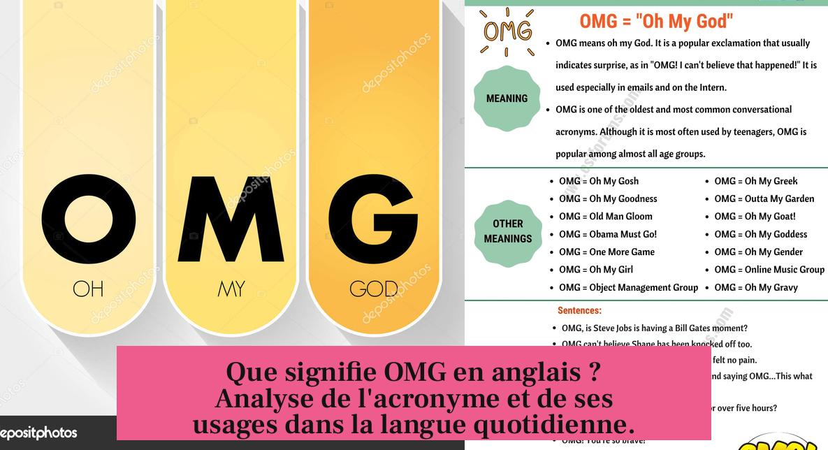Que signifie OMG en anglais ? Analyse de l'acronyme et de ses usages dans la langue quotidienne.