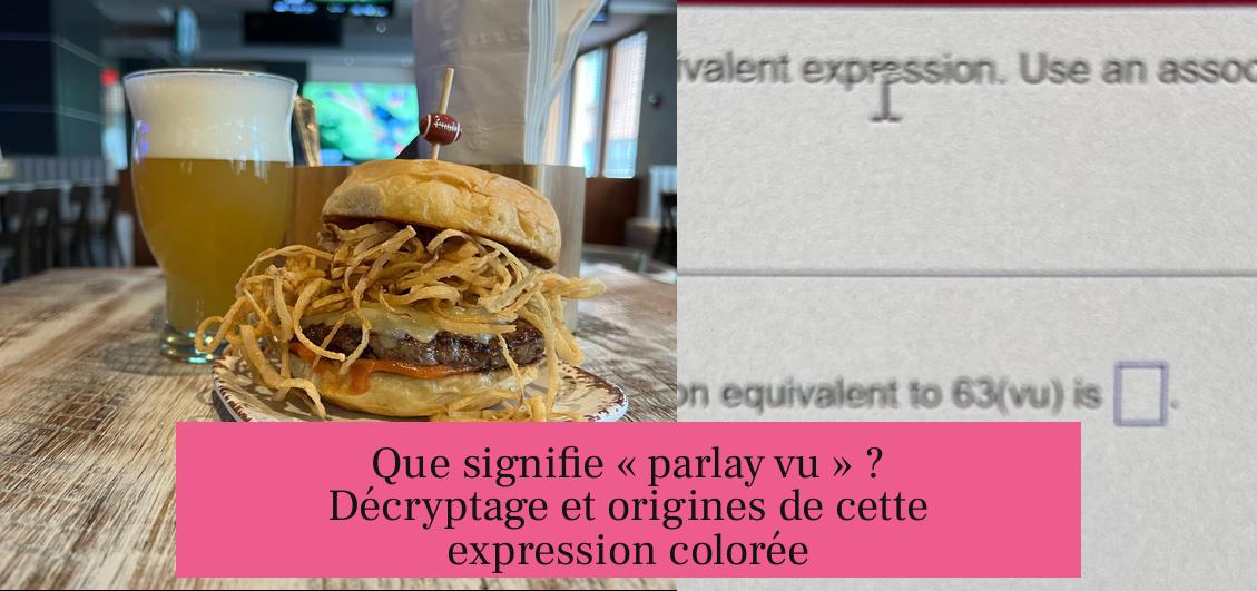 Que signifie « parlay vu » ? Décryptage et origines de cette expression colorée