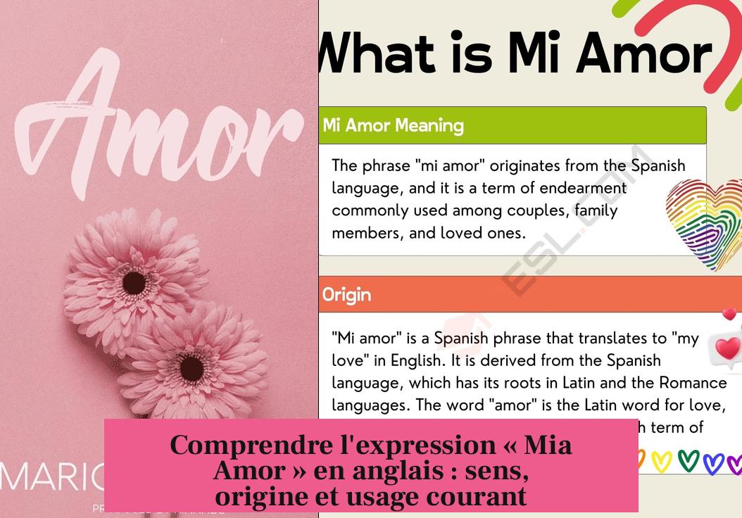Comprendre l'expression « Mia Amor » en anglais : sens, origine et usage courant