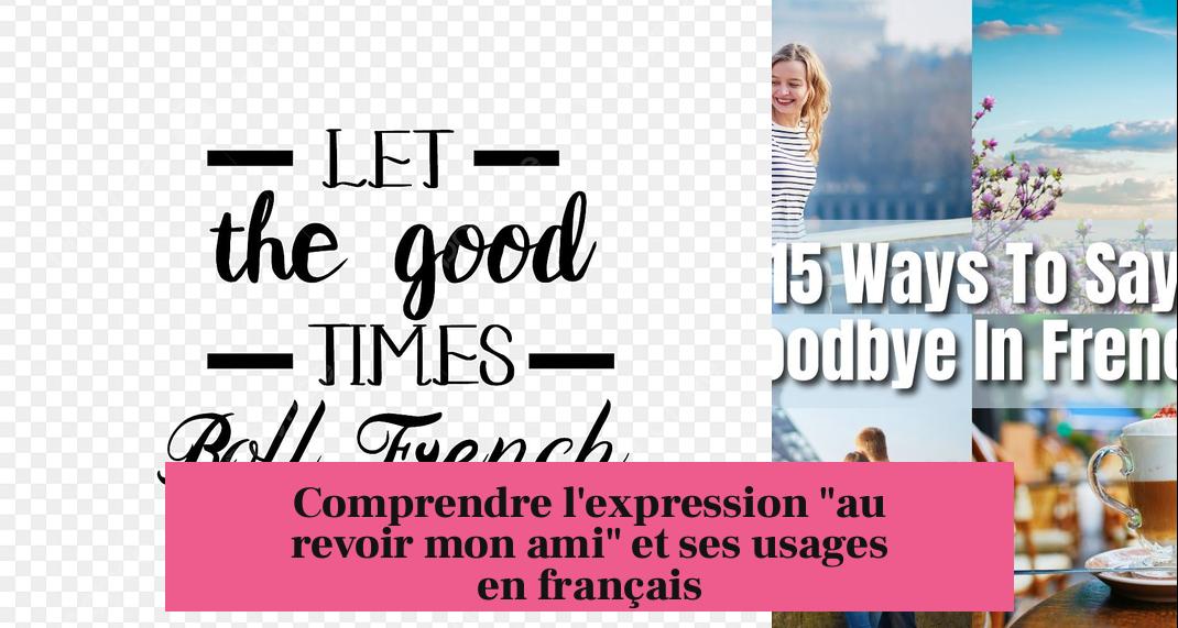 Comprendre l'expression "au revoir mon ami" et ses usages en français