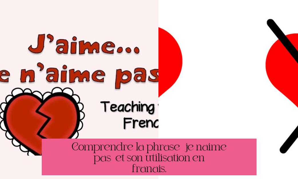 Comprendre la phrase « je n'aime pas » et son utilisation en français.