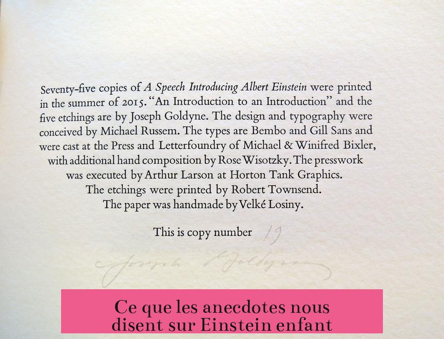 Ce que les anecdotes nous disent sur Einstein enfant