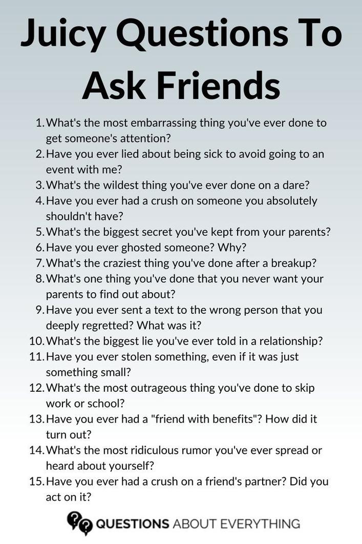 Voici quelques questions classiques que l’on retrouve souvent dans le jeu pour engager la conversation :