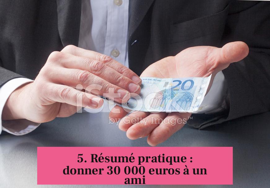 5. Résumé pratique : donner 30 000 euros à un ami