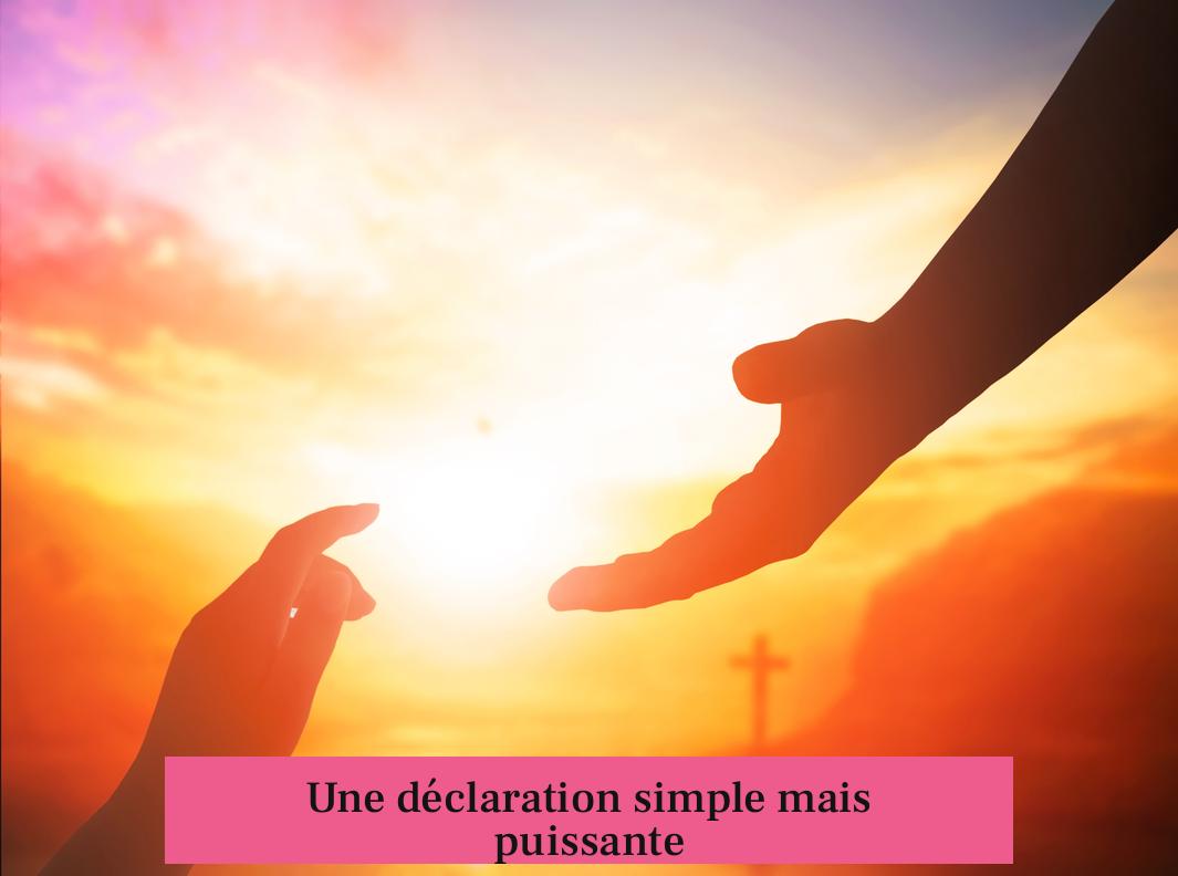 Une déclaration simple mais puissante