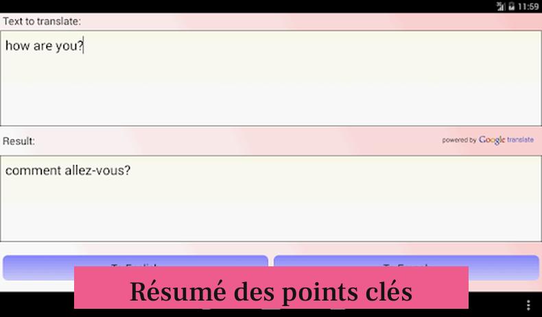 Résumé des points clés