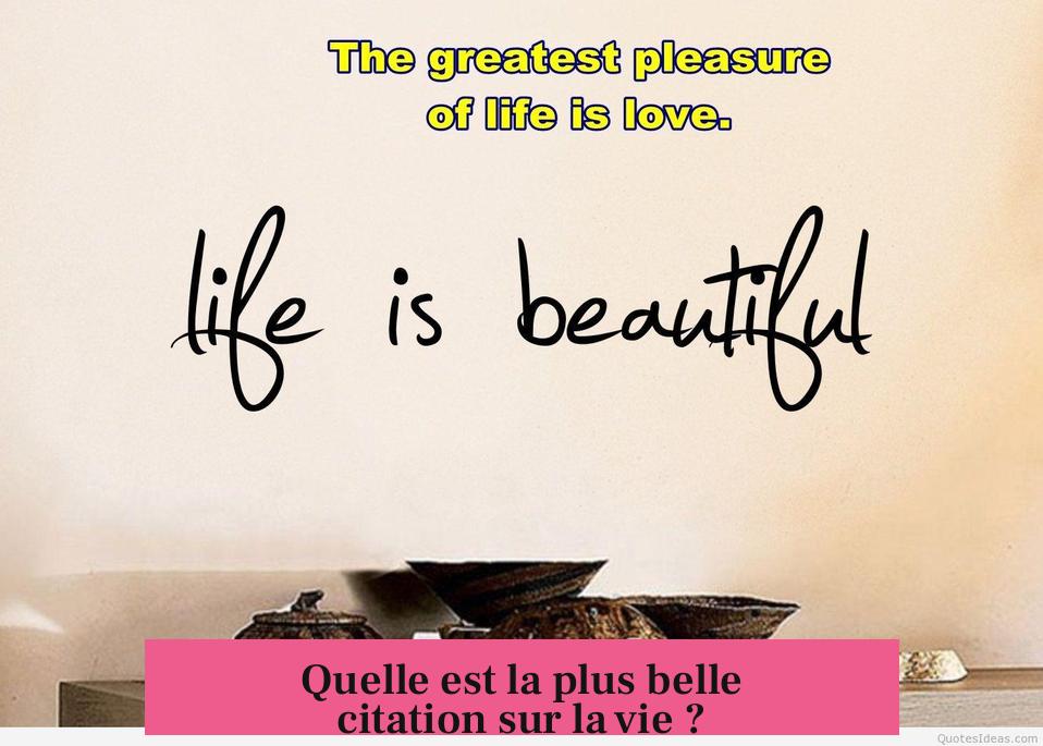 Quelle est la plus belle citation sur la vie ?