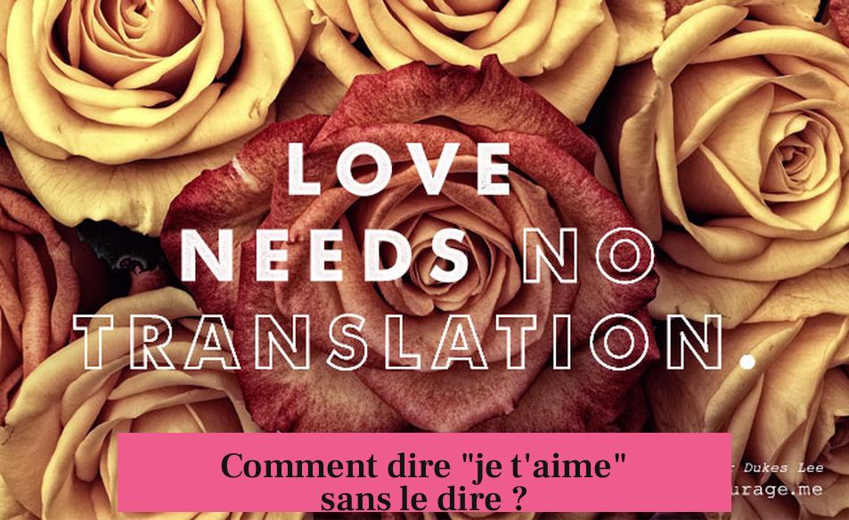 Comment dire "je t'aime" sans le dire ?