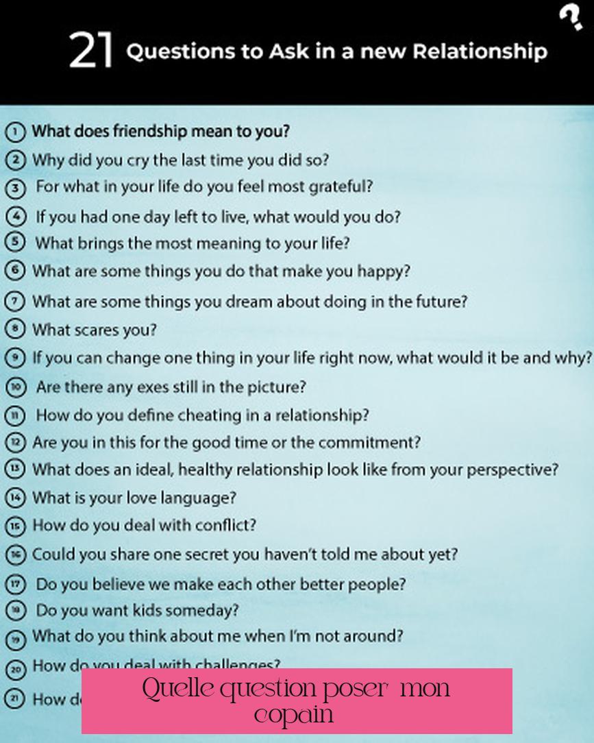 Quelle question poser à mon copain ?