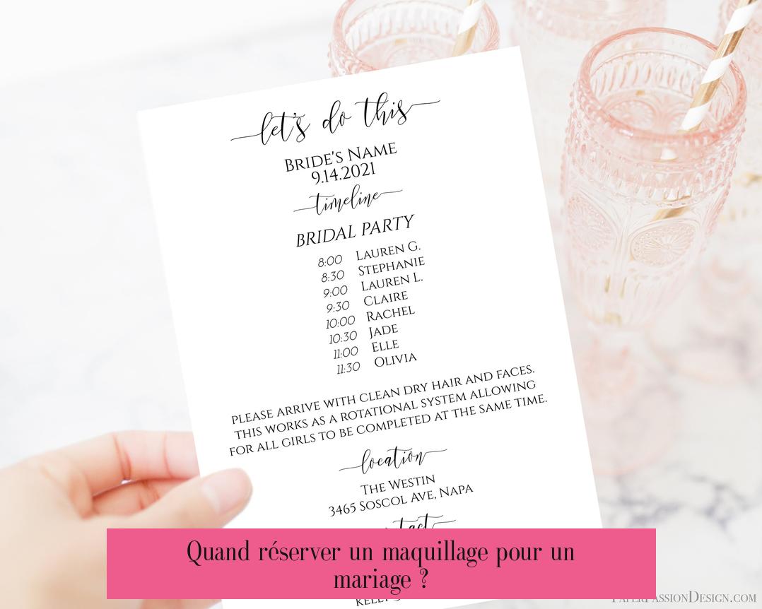 Quand réserver un maquillage pour un mariage ?