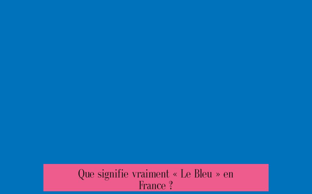 Que signifie vraiment « Le Bleu » en France ?