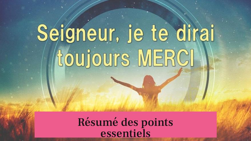 Résumé des points essentiels