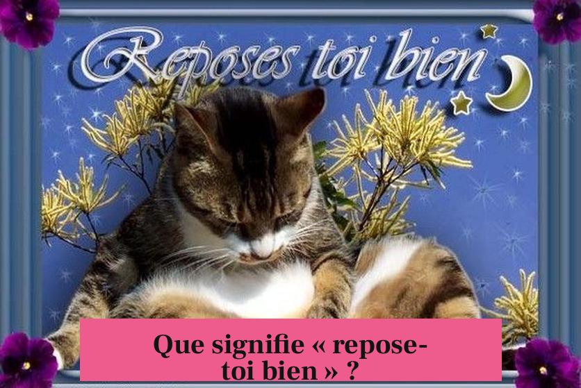 Que signifie « repose-toi bien » ?