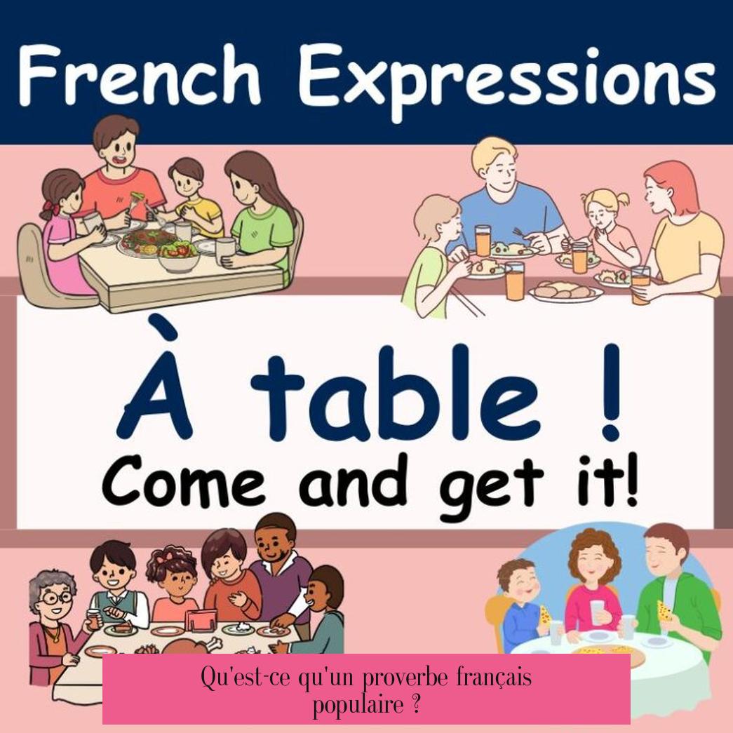 Qu'est-ce qu'un proverbe français populaire ?