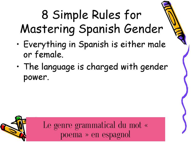 Le genre grammatical du mot « poema » en espagnol
