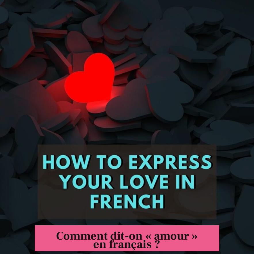 Comment dit-on « amour » en français ?